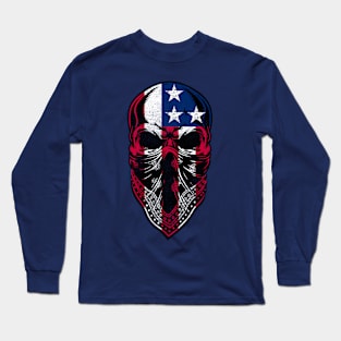 American Flag Skull T-Shirt Long Sleeve T-Shirt